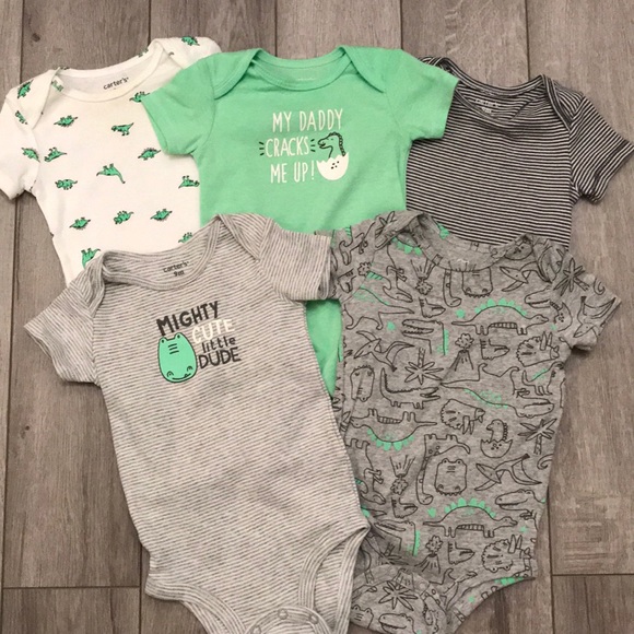 Other - Carter’s 5 Pack Dinosaur Onesies 9M